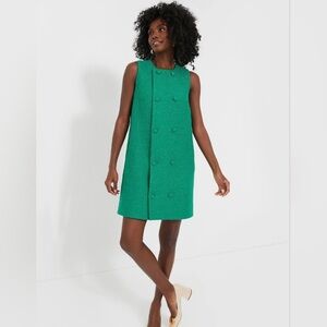 NWT Emerald Green Tweed Bianca Dress Size L by Pomander Place